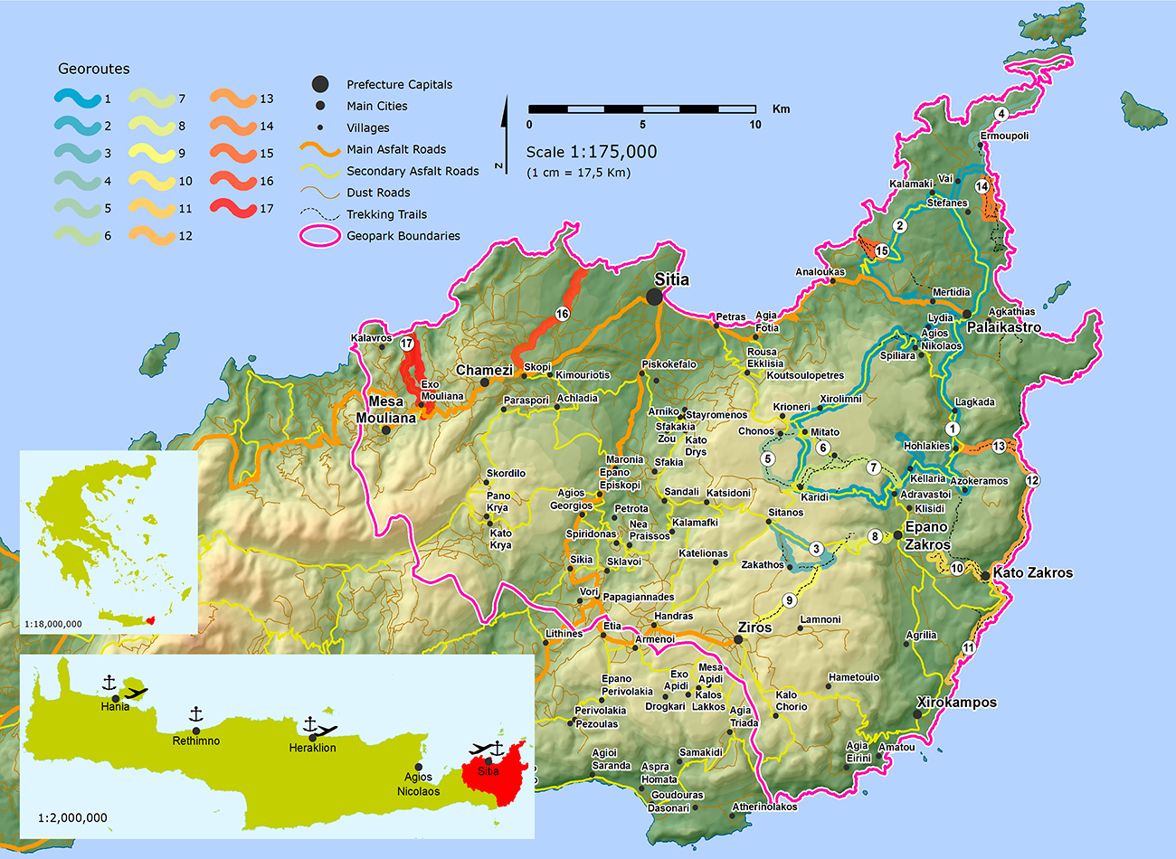 Sitia Geopark Karte © cretesitia.gr